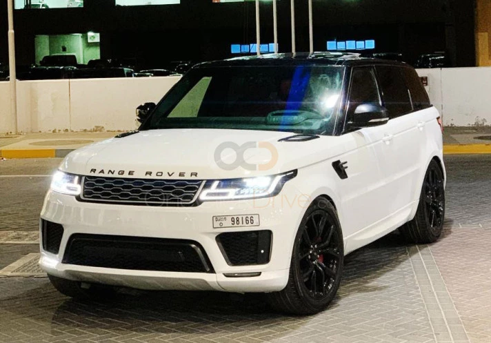 White Land Rover Range Rover Sport Supercharged 2020 for rent in Dubai 2